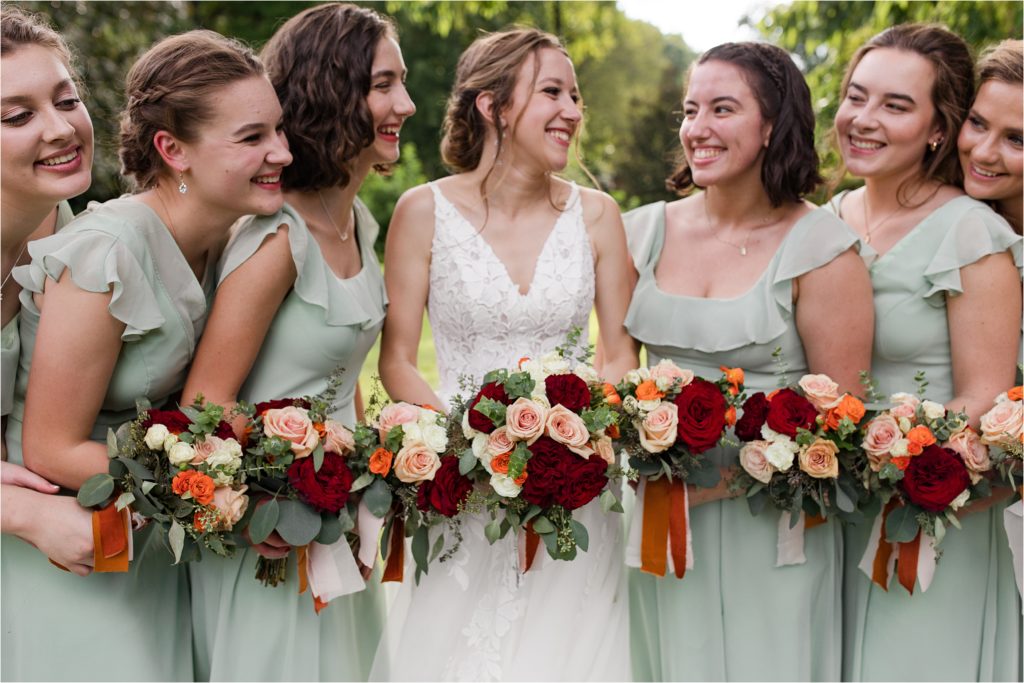 close up of bridesmaids