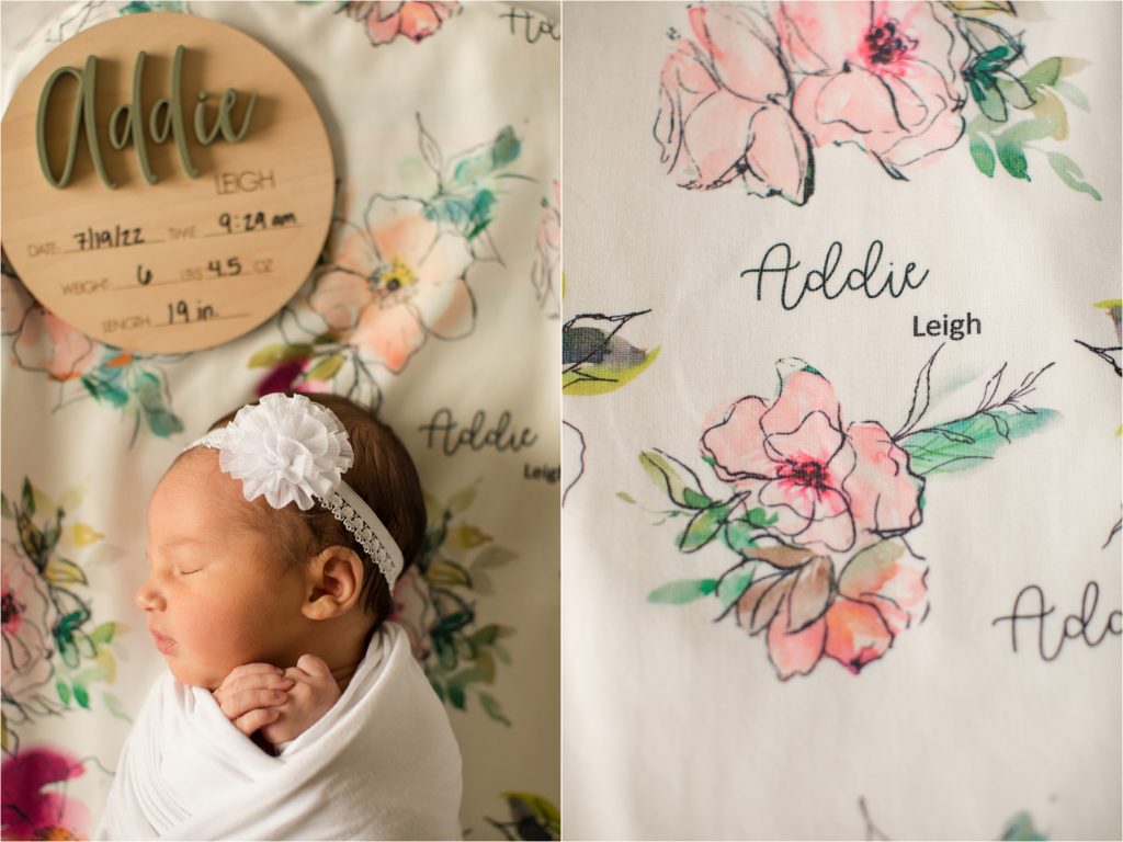personalized baby blanket newborn session 